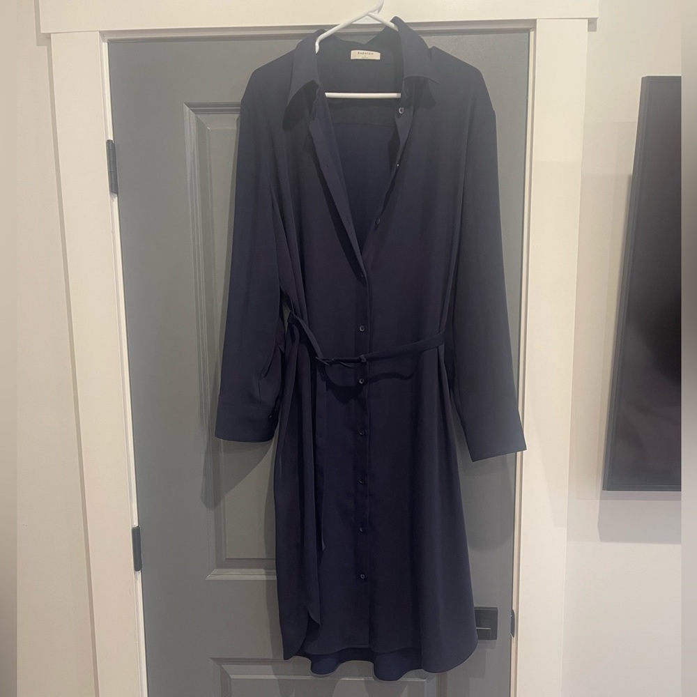 Aritzia Babaton Navy Belted Dress